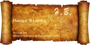 Hanga Bianka névjegykártya
